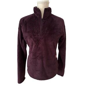 The North Face 1/4-Zip Mock Turtleneck Plush Fleece Pullover Plum‎ Purple Size S